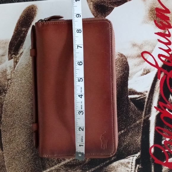 ๐ ๐SAMPLE 2016 Polo Ralph Lauren๐ - Burnished Brown Double Zip Travel Wallet - Picture 14 of 16